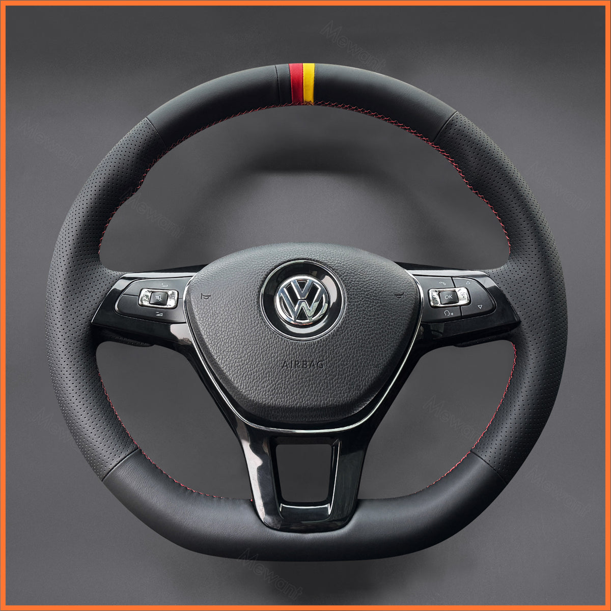 MEWANT Lenkradbezug für VW Caddy / Crafter / Passat / Golf 7 / Polo / Arteon / Tiguan / Touareg / Jetta Variant 2015-2021 - Mewant.de