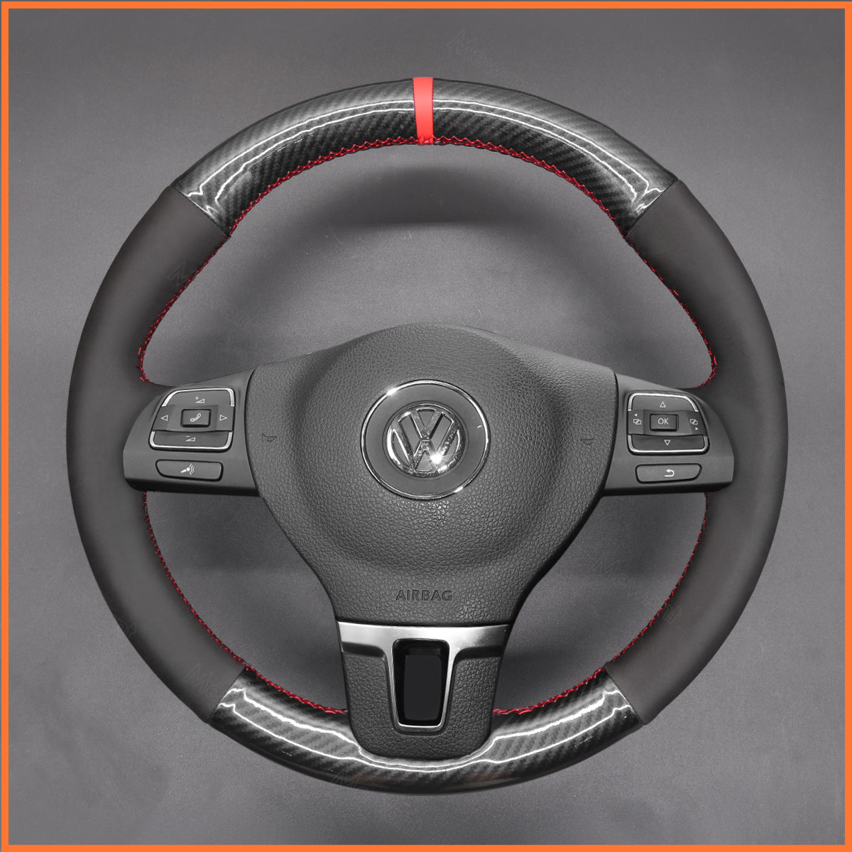 MEWANT Lenkradbezug für VW Golf 5 / Golf Plus / Polo / Jetta / Passat / Tiguan / Touran / Caddy / EOS 2005-2009 - Mewant.de