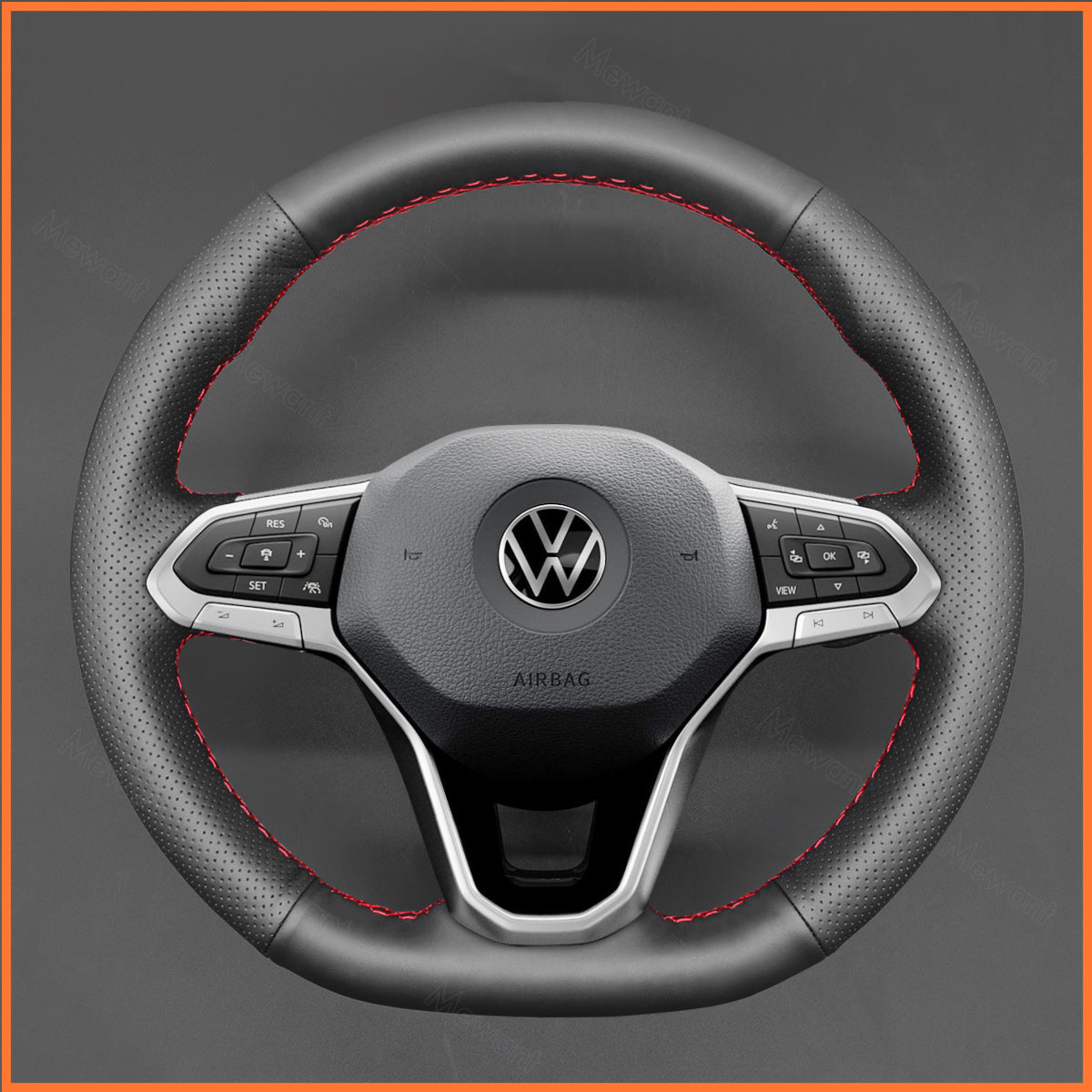 MEWANT Lenkradbezug für VW Golf 8 / ID.3 / ID.4 / ID.7 / Arteon / Caddy / Passat B8 / T6 / Tiguan / Touareg 2020-2021 - Mewant.de