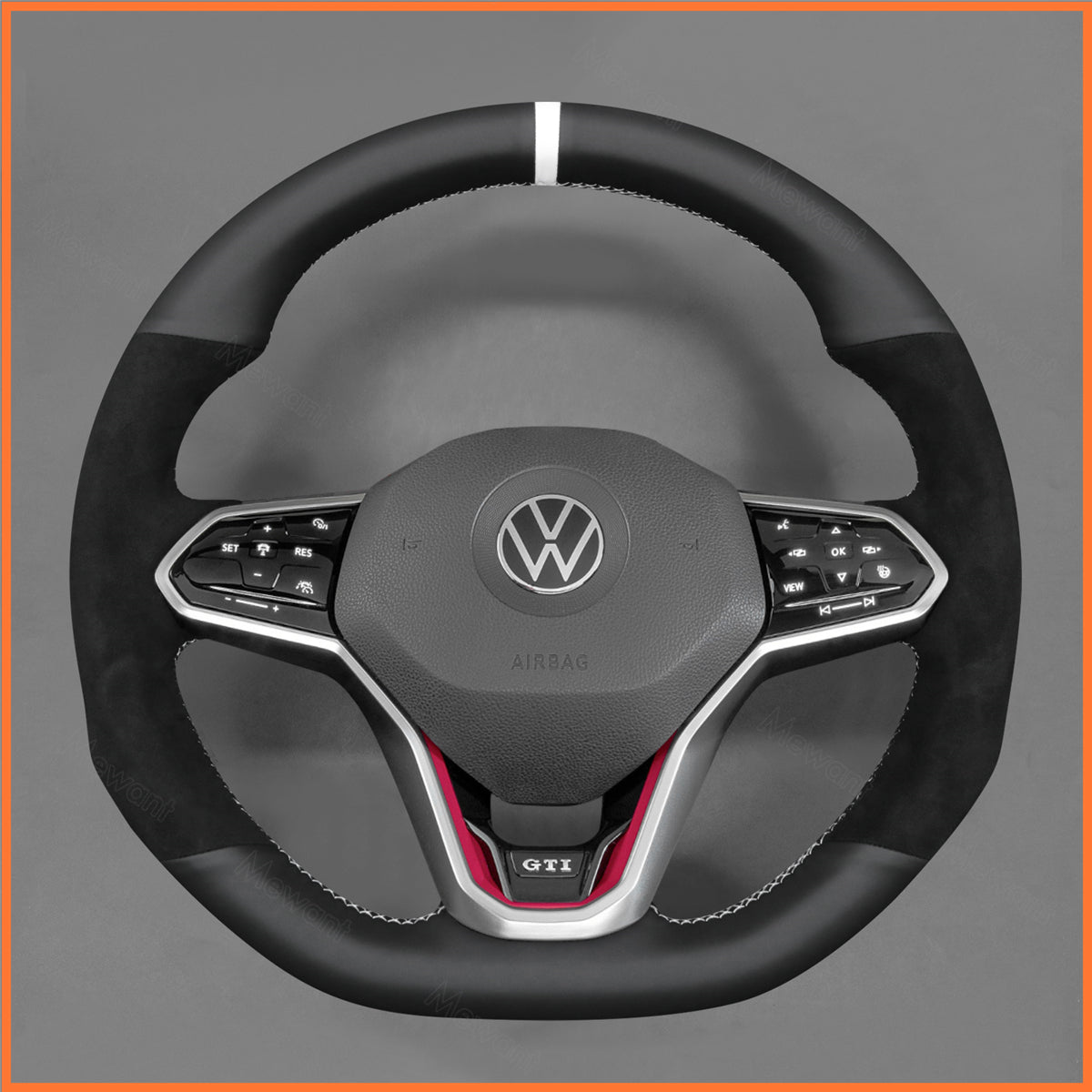 MEWANT Lenkradbezug für VW Golf 8 R-Line / Golf GTI / GTD / GTE / Arteon / Tiguan / Touareg 2020-2021 - Mewant.de