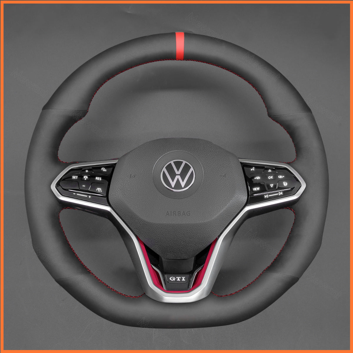 MEWANT Lenkradbezug für VW Golf 8 R-Line / Golf GTI / GTD / GTE / Arteon / Tiguan / Touareg 2020-2021 - Mewant.de