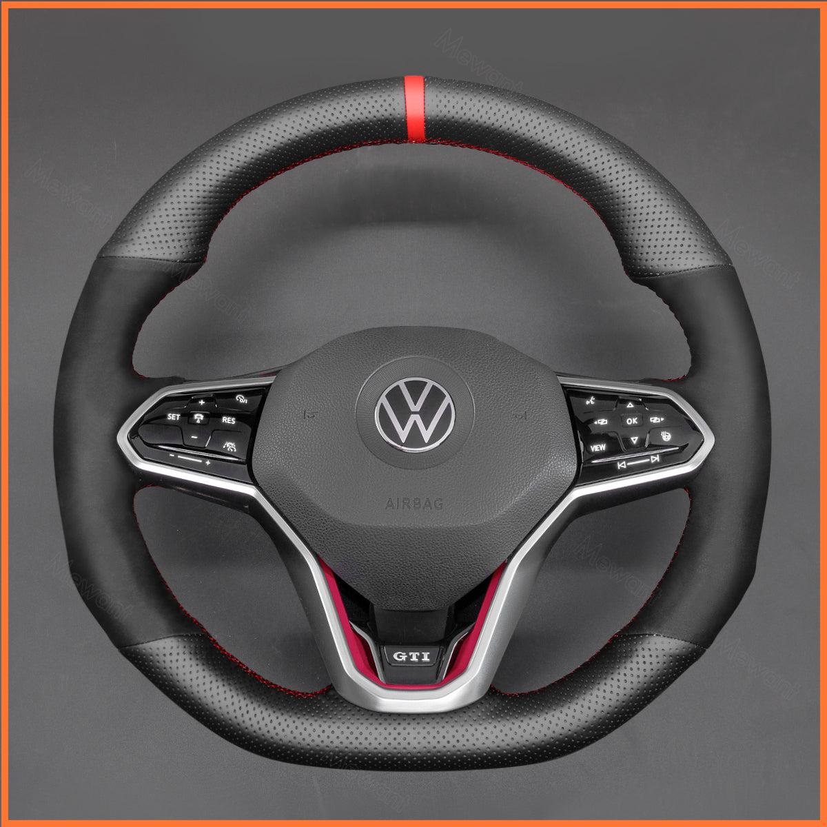 MEWANT Lenkradbezug für VW Golf 8 R-Line / Golf GTI / GTD / GTE / Arteon / Tiguan / Touareg 2020-2021 - Mewant.de