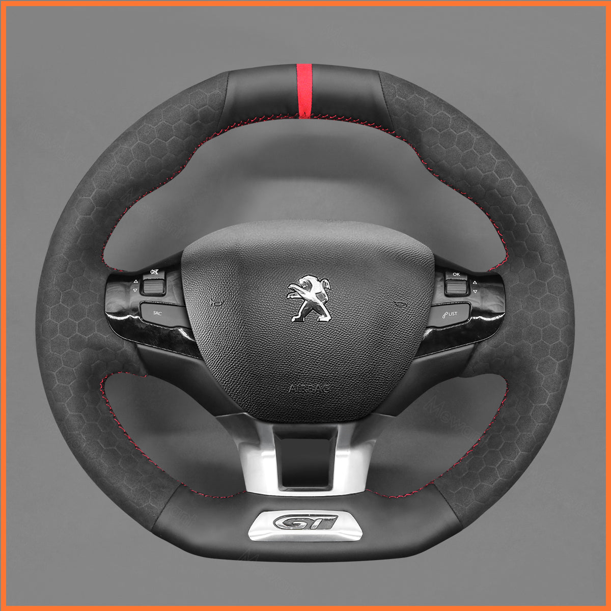 MEWANT Lenkradbezug für Peugeot 208 (GTi/GT Line/GT) / 308 (GT/GTi/GT Line) / 308 SW (GT/GT Line) / 2008 (GT Line) 2015-2019 - Mewant.de