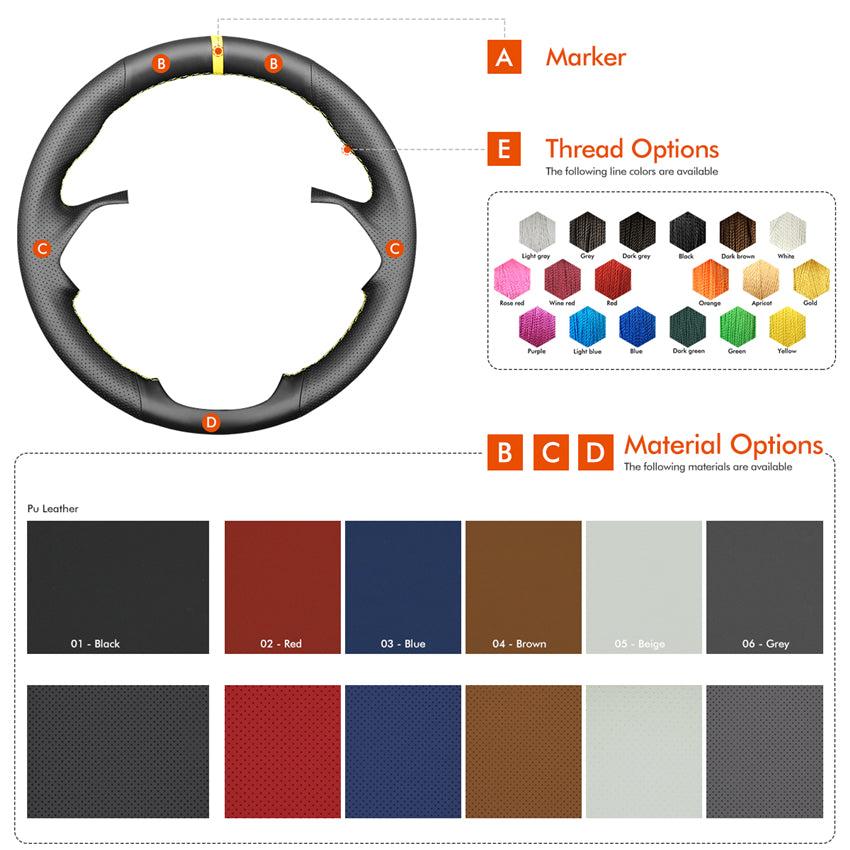 MEWANT Funda para Volante para Opel Ampera-e 2016-2020