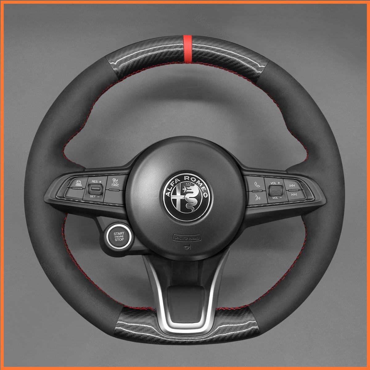 MEWANT Lenkradbezug für Alfa Romeo Giulia 2020-2022 / Stelvio 2020-2022 / Tonale 2022 - Mewant.de
