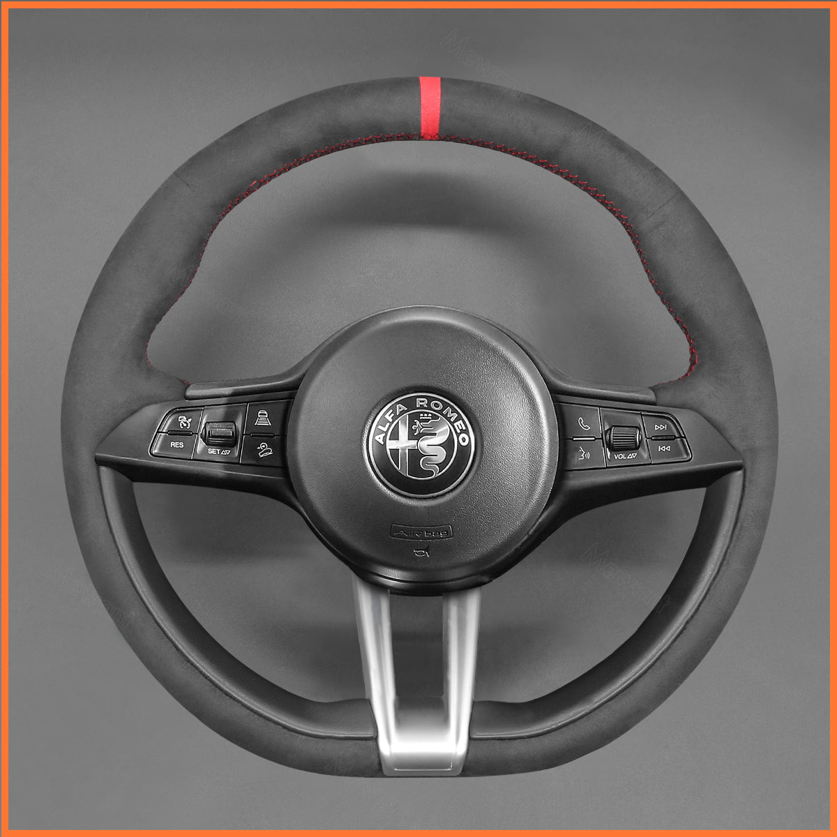 MEWANT Lenkradbezug für Alfa Romeo Giulia (Quadrifoglio) 2016-2020 / Stelvio (Quadrifoglio) 2017-2020 - Mewant.de