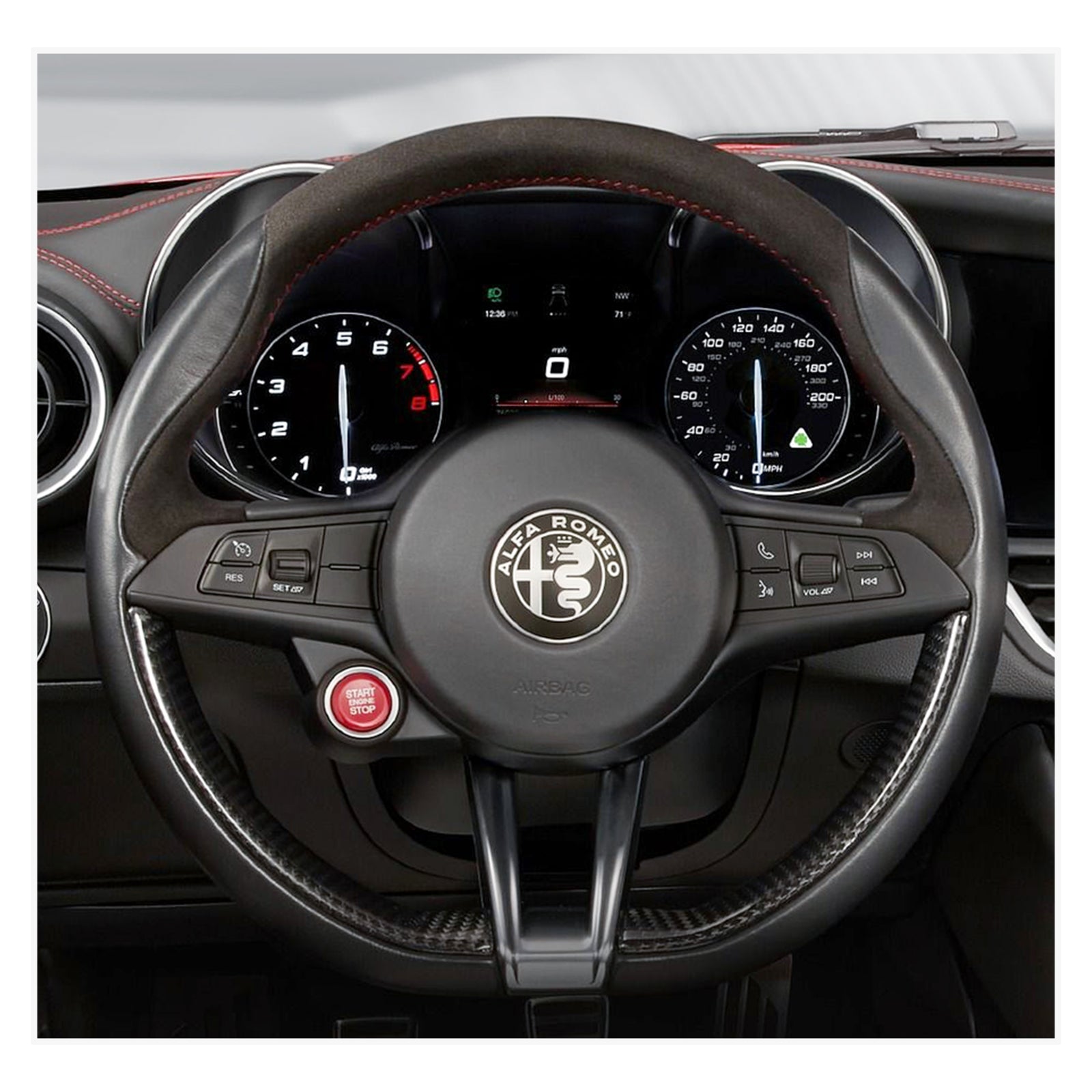 MEWANT Lenkradbezug für Alfa Romeo Giulia (Quadrifoglio) 2016-2020 / Stelvio (Quadrifoglio) 2017-2020 - Mewant.de