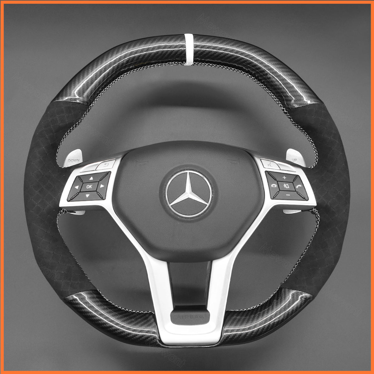 MEWANT Lenkradbezug für AMG C63 W204 / AMG CLA 45 C117 / CLS 63 AMG C218 / CLS 63 AMG S-Mode C218 2012-2014 - Mewant.de