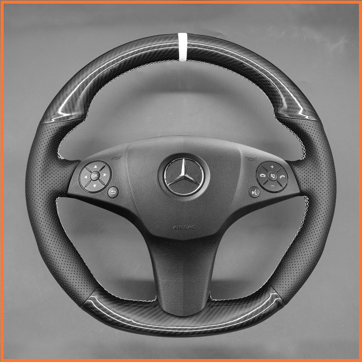 MEWANT Lenkradbezug für AMG C63 W204 / CLS-Class C219 / CLS 63 AMG C219 / E 63 AMG W212 / SLS AMG C197 R197 - Mewant.de