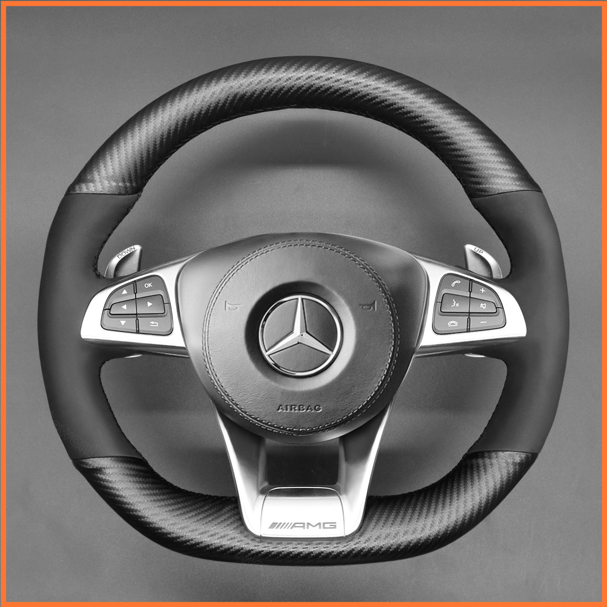 MEWANT Lenkradbezug für AMG GT C190 R190 / AMG C 63 W205 / C 63 S W205 / CLA 45 C117 / GLC 63 X253 C253 2018-2019 - Mewant.de