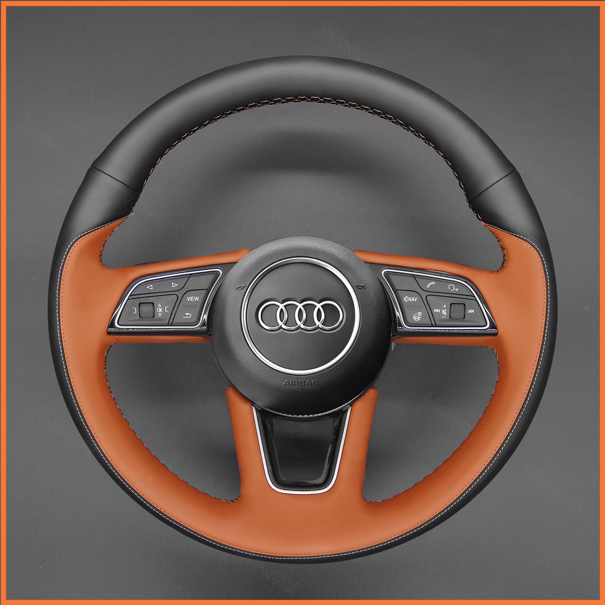 MEWANT Lenkradbezug für Audi A1 (8X) / A3 (8V/8Y) / A4 Avant Allroad (B9/8W) / A5 / S3 S4 S5 / RS 4 (B9/8W) 2016-2022 - Mewant.de