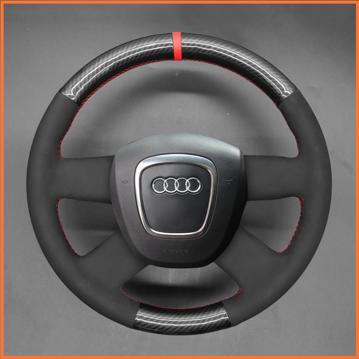MEWANT Lenkradbezug für Audi A3 2006-2013 / A4 (B8) A6 (C6) 2005-2012 / Q5 2009-2012 / Q7 2007-2011 - Mewant.de