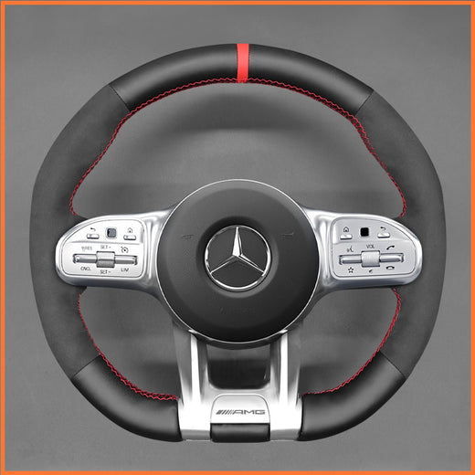 MEWANT Funda de volante para Benz AMG A35 A45 C43 C63 CLA35 CLA45 CLS53 E53 E63 GLA45 GLE53 2019-2023