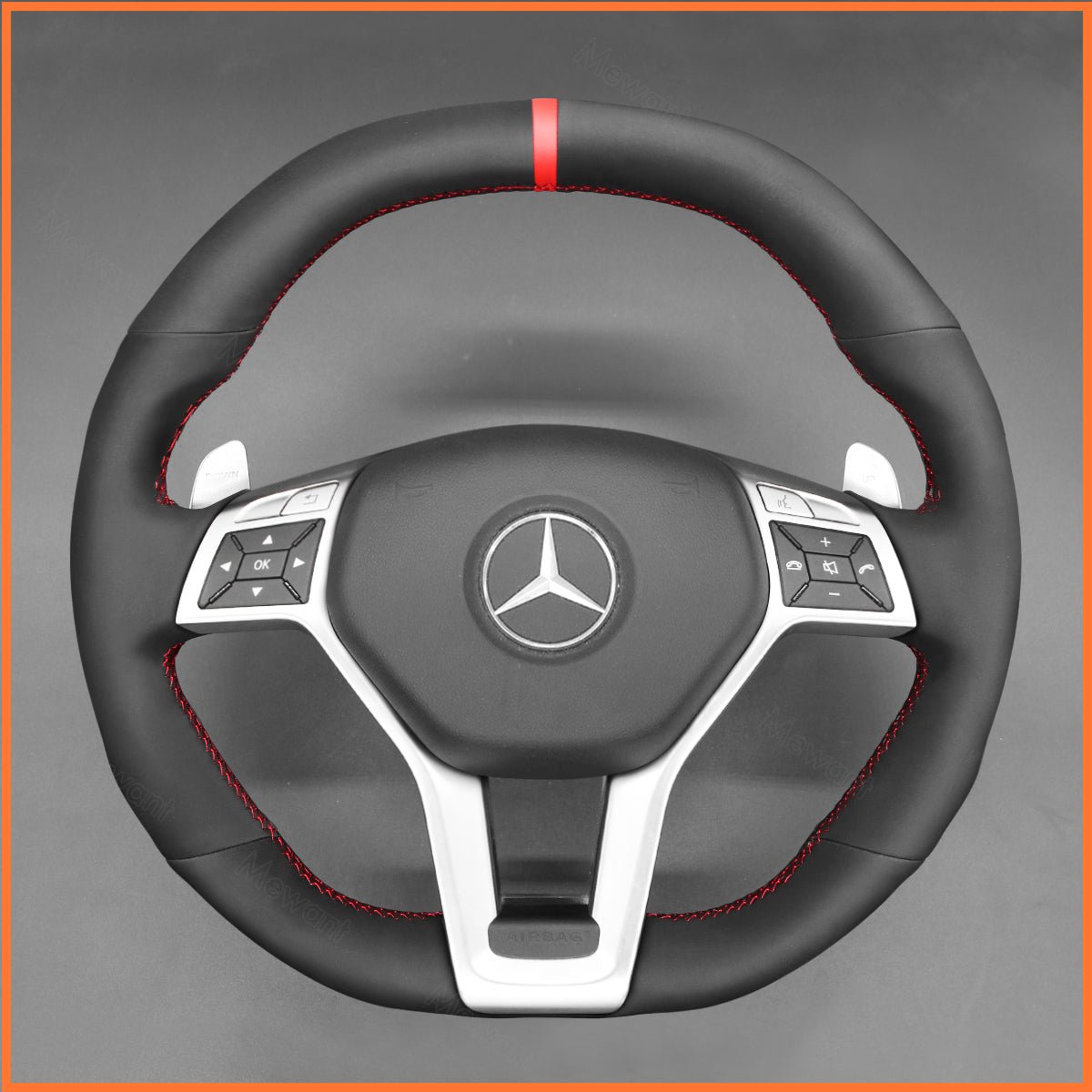MEWANT Lenkradbezug für Benz AMG C63 W204 / CLA 45 C117 / C218 / AMG S-Model W212 / E 63 S W212 / SL 63 R231 2012-2015 - Mewant.de