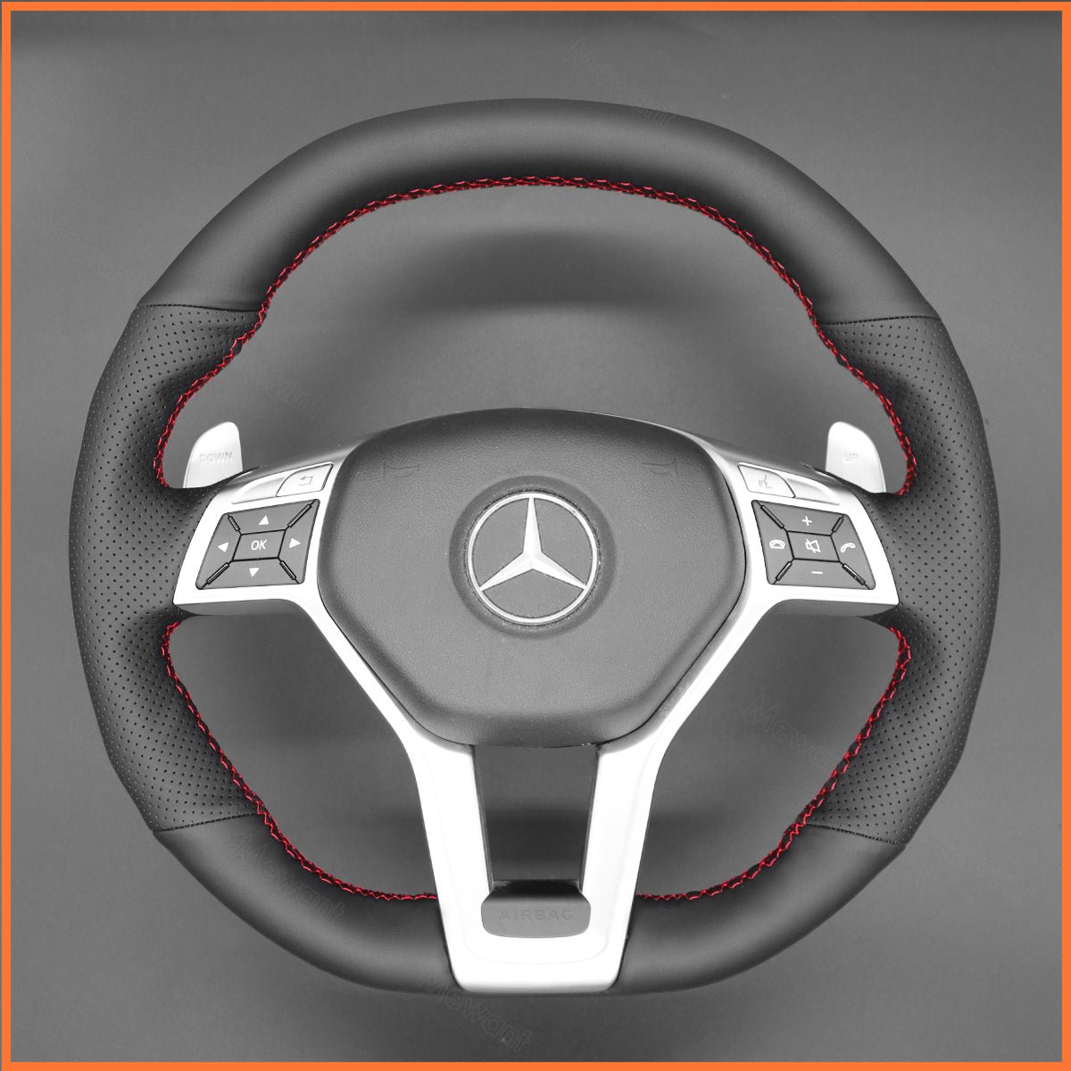 MEWANT Lenkradbezug für Benz AMG C63 W204 / CLA 45 C117 / C218 / AMG S-Model W212 / E 63 S W212 / SL 63 R231 2012-2015 - Mewant.de
