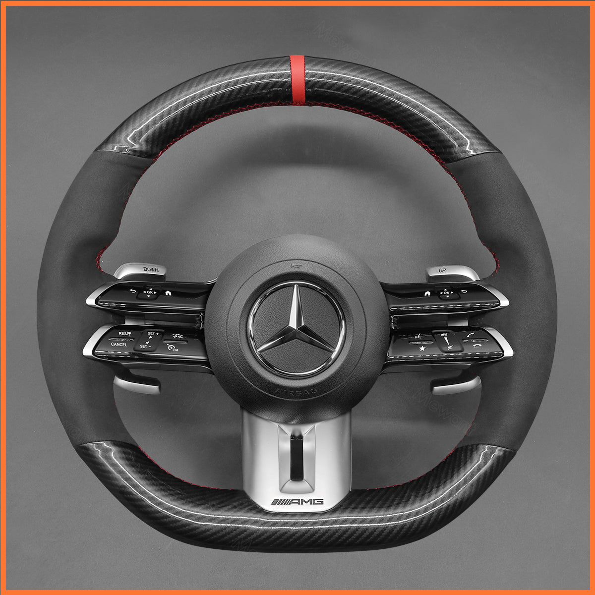MEWANT Lenkradbezug für Benz AMG CLS53 C257 / E53 W213 / E63 W213 / EQS 53 V297 / AMG GT C190 R190 2021-2022 - Mewant.de