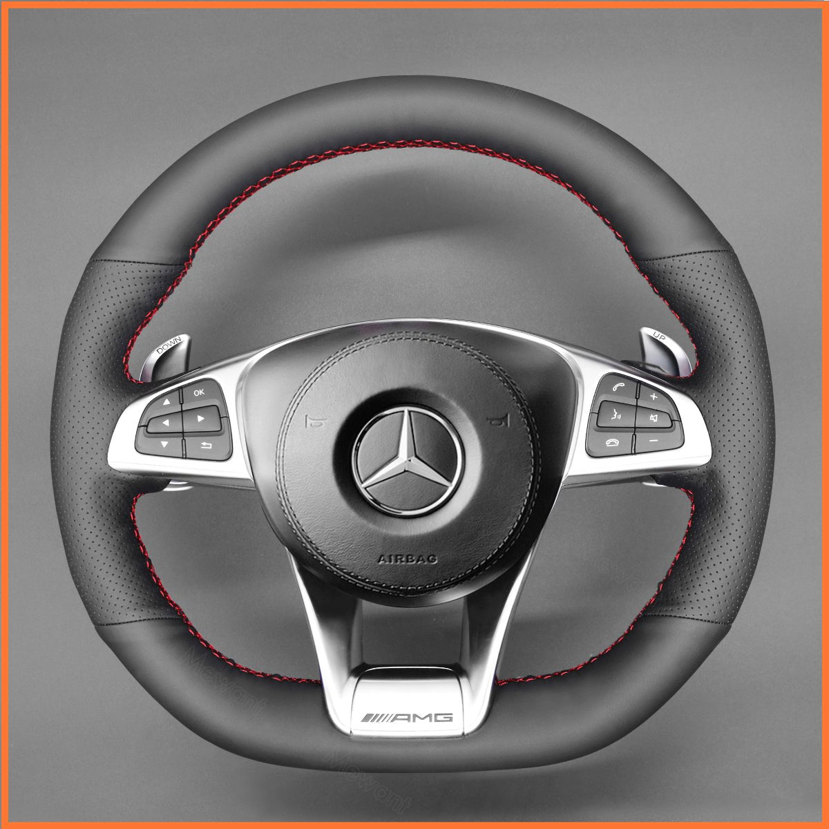 MEWANT Lenkradbezug für Benz AMG GT C190 R190 / C 63 W205 / CLA 45 C117 / E 43 W213 / SLC 43 / SL 63 2016-2019 - Mewant.de