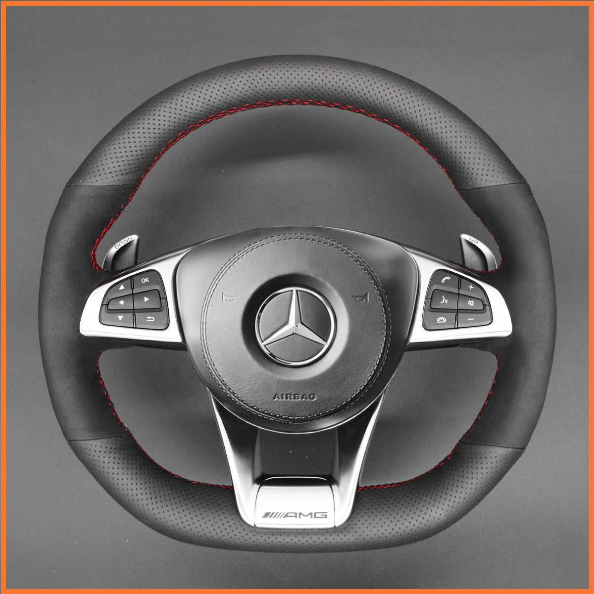 MEWANT Lenkradbezug für Benz AMG GT C190 R190 / C 63 W205 / CLA 45 C117 / E 43 W213 / SLC 43 / SL 63 2016-2019 - Mewant.de