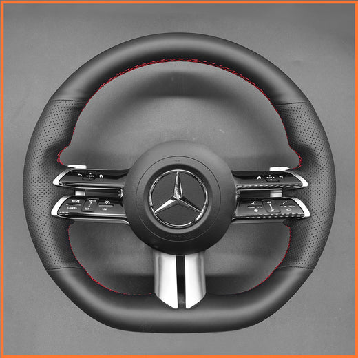 MEWANT Funda para volante para Benz AMG-Line AMG-Sport Clase C (W206) / Clase CLS (C257) / Clase E (W213) / EQS (V297) / Clase S (W223) 2021-2022