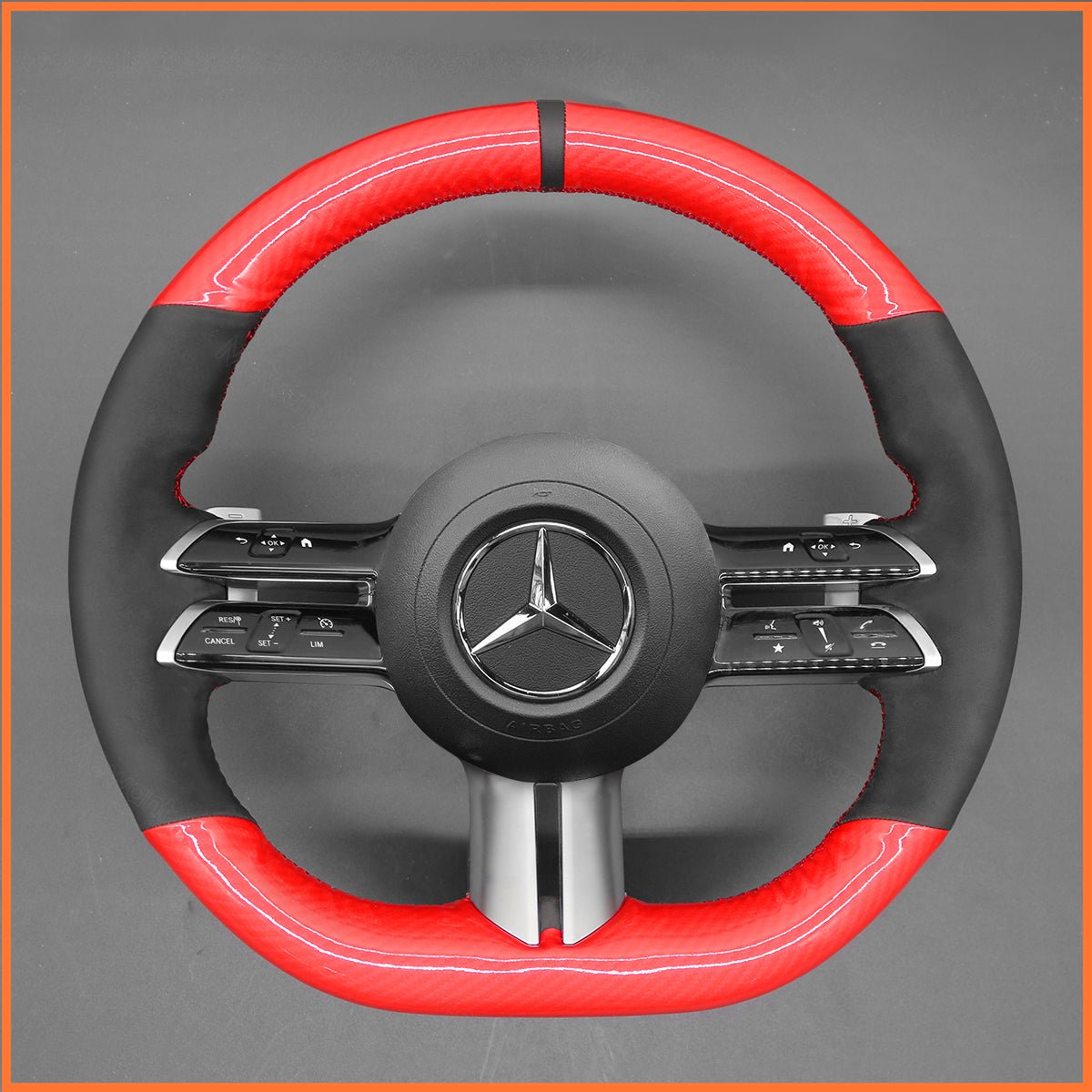 MEWANT Lenkradbezug für Benz AMG-Line AMG-Sport C-Class (W206) / CLS-Class (C257) / E-Class (W213) / EQS (V297) / S-Class (W223) 2021-2022 - Mewant.de