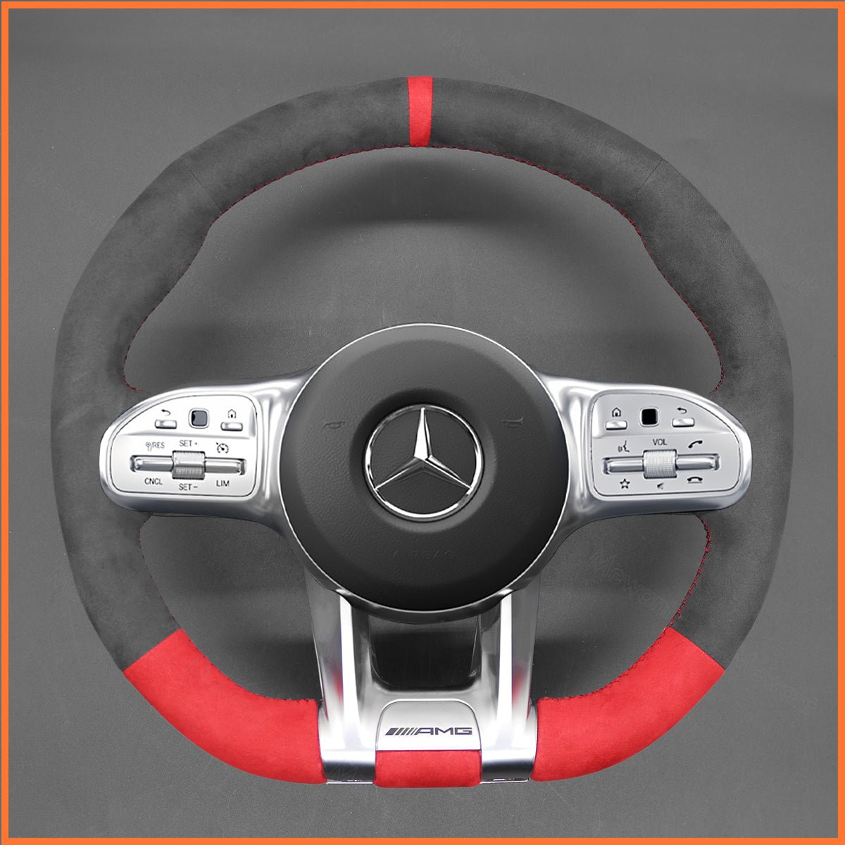 MEWANT Lenkradbezug für Mercedes-Benz AMG A35 (W177/V177) / A45 (W177/V177) / C63 (W205) / CLS53 (C257) 2018-2021 / AMG E53 (W213) - Mewant.de