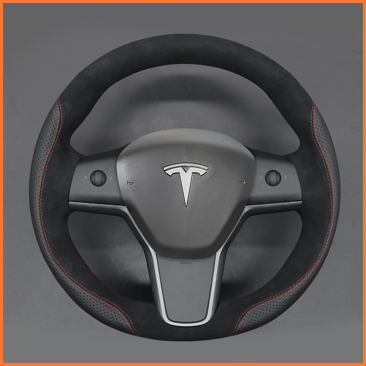 Klassisches Tesla Model 3 oder Model Y Rundlenkrad vor der Erneuerung